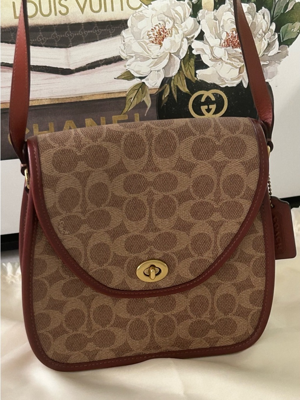 Vintage Coach Willow Court Bag Turnlock Flap bag Signature crossbody - Picture 4 of 13